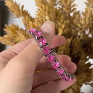 Pink crystal bracelet stretchy